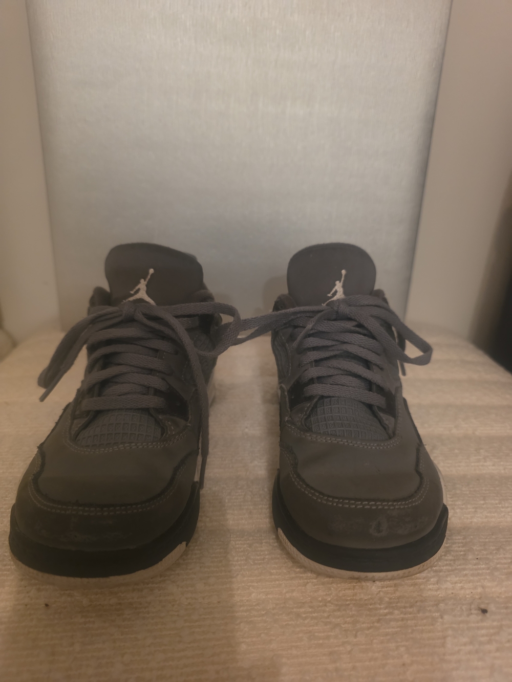 Jordan youth basketball shoes in black and white, size 13C
